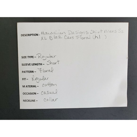 T.O. Hawaiian Designs Shirt Men's Size XL Black Cars Floral - Picture 7 of 7